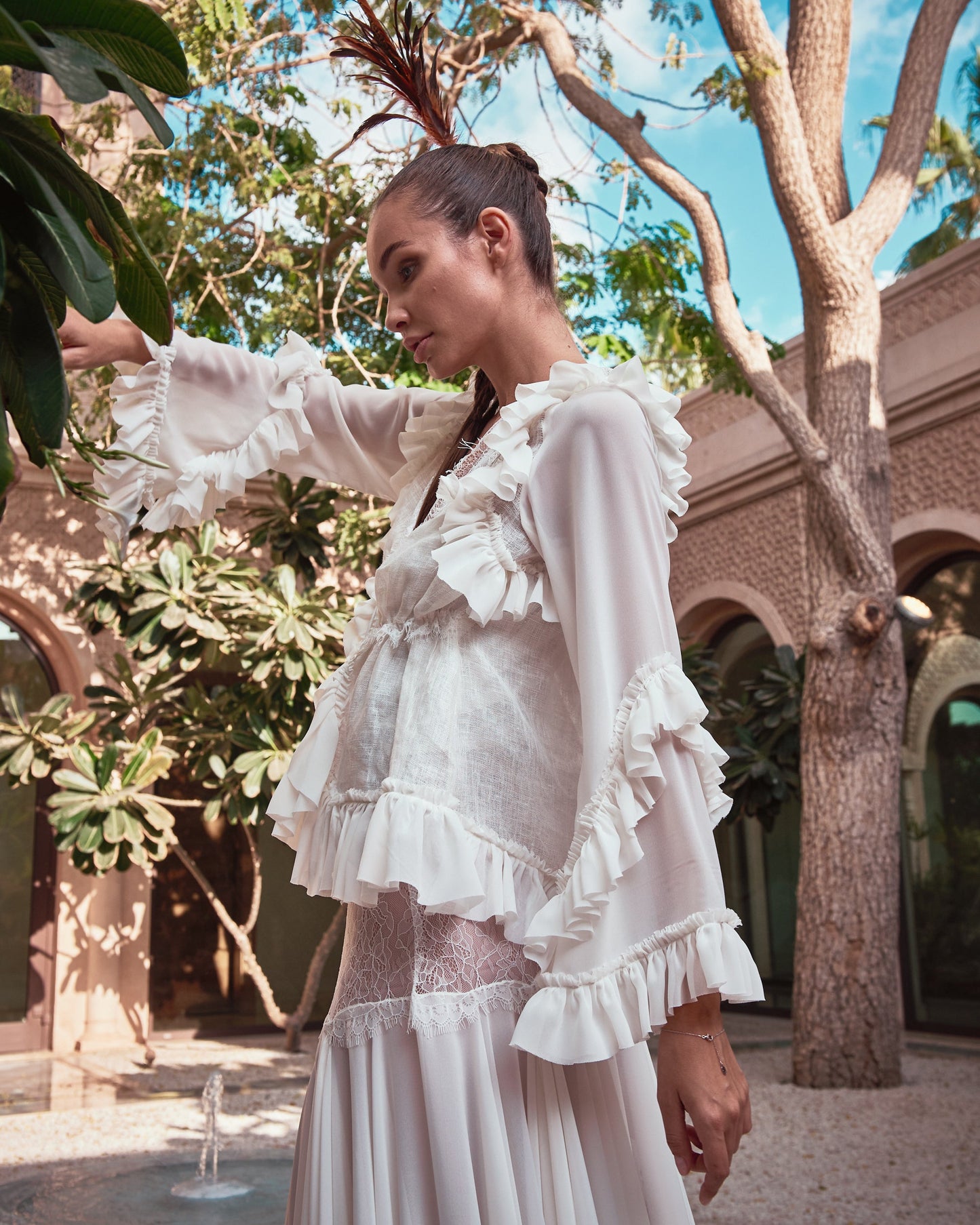 Off White Linen and Lace Top
