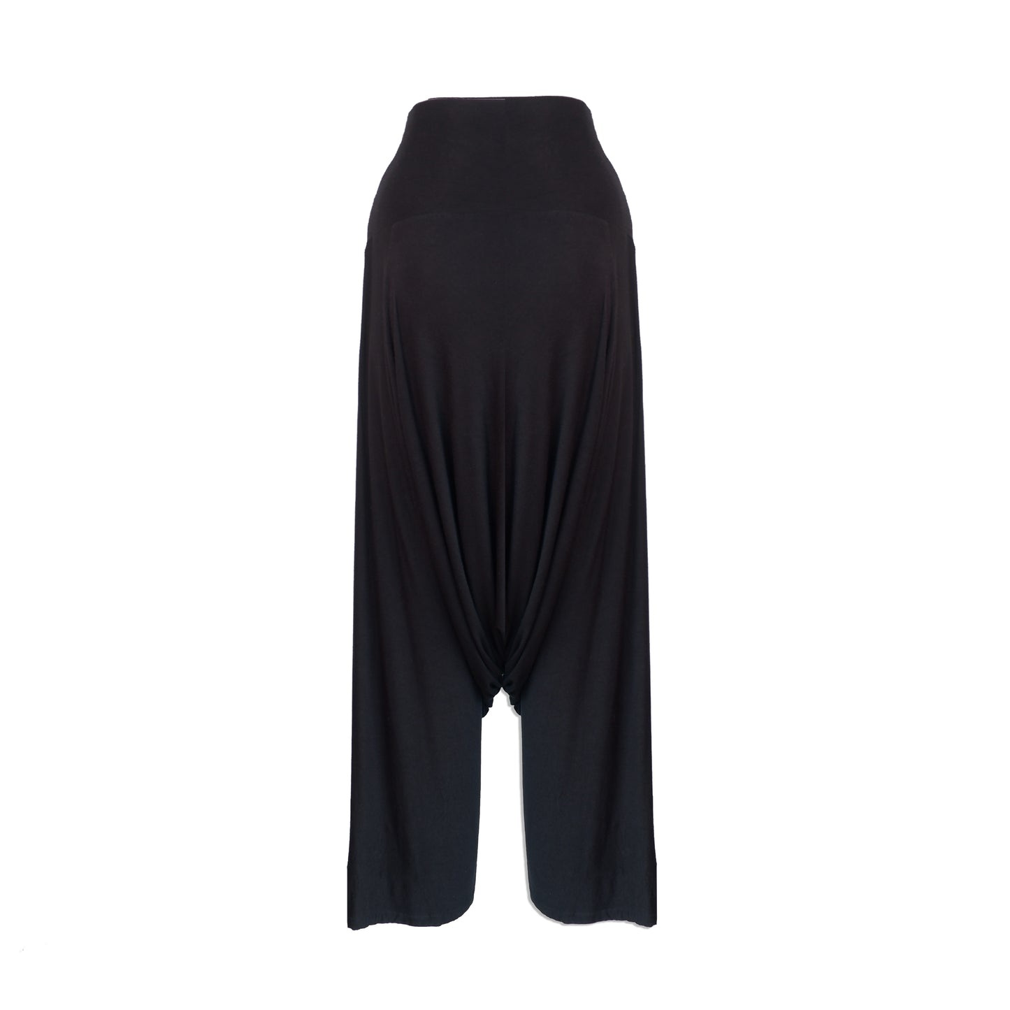 Black Modal Soft Jersey Drop Crotch Pants