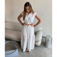 White Linen Crop Shirt with Tassle