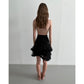 Black Tulle And Lace Mini Skirt With Sculpting Waistband