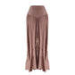 Cocoa Modal Crepe Asymmetric Front Ruffle Skirt