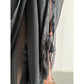 Black Soft Chiffon Sheer Draped Pant, With Inner Leg Drape And Sculpting Waistband