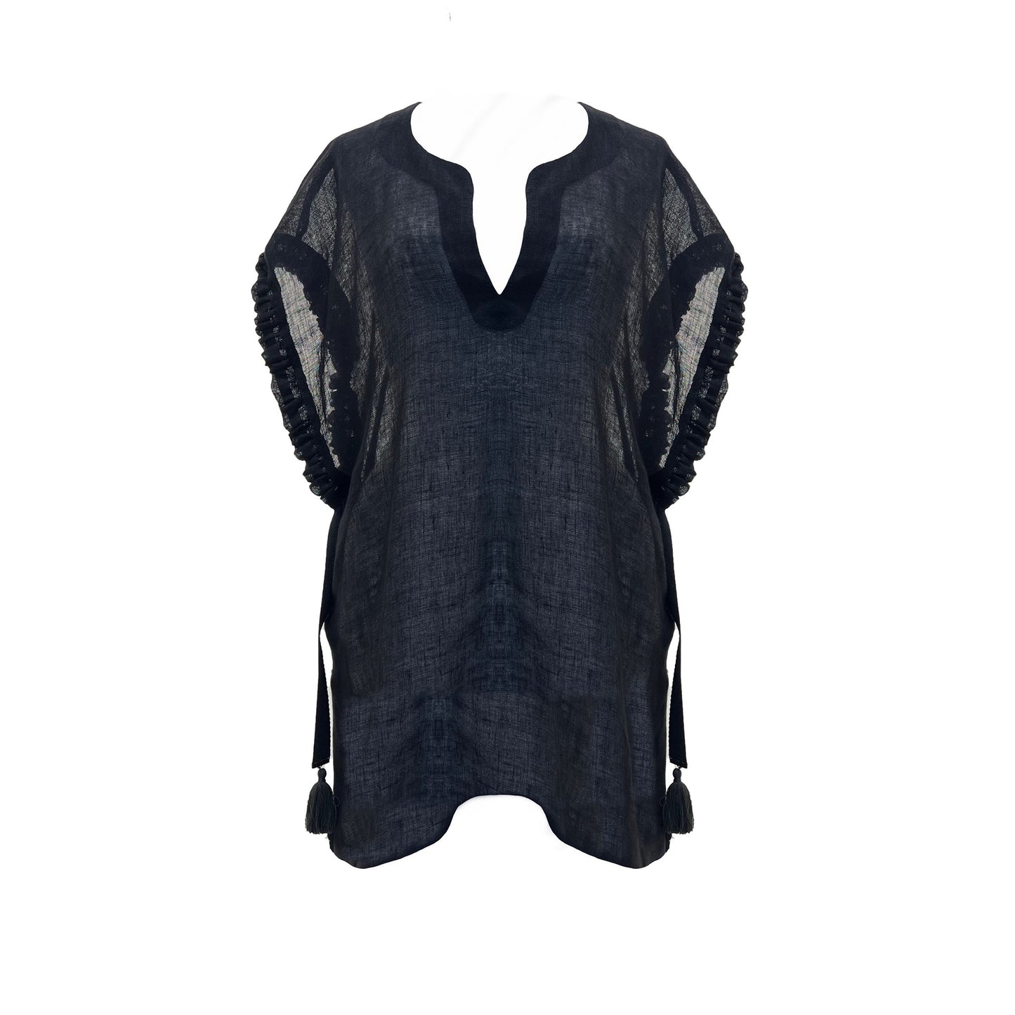 Black Pure Linen Tunic