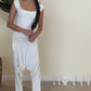 White Modal Jersey Lace Detail Square Neck Bodysuit