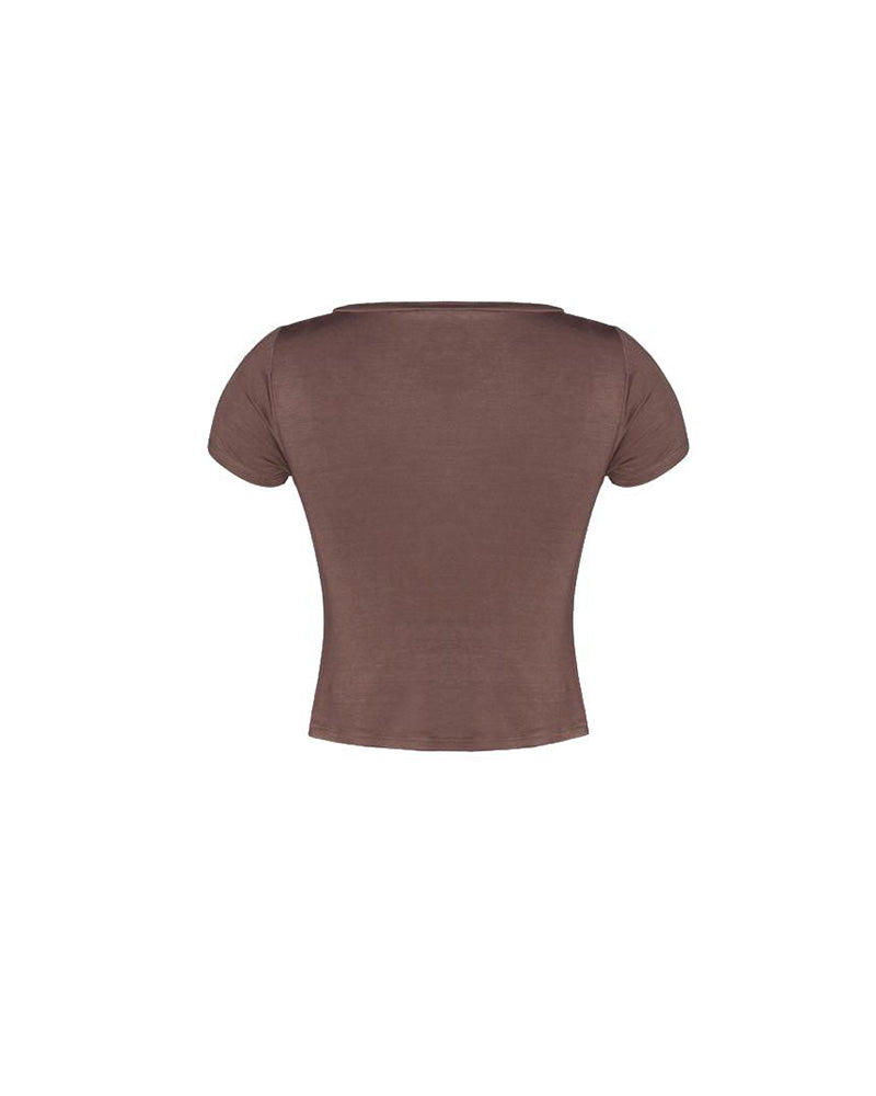 Pale Cocoa Modal Soft Jersey Fitted Tee