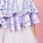 Lilac Laser Cut Out Top & Lilac Tulle Ruffled Skirt