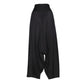 Black Modal Cotton Drop Crotch Pants with Stretchable Waistband