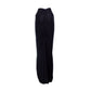 Black Modal Soft Jersey Skirt with Ruched and Tassel Detail