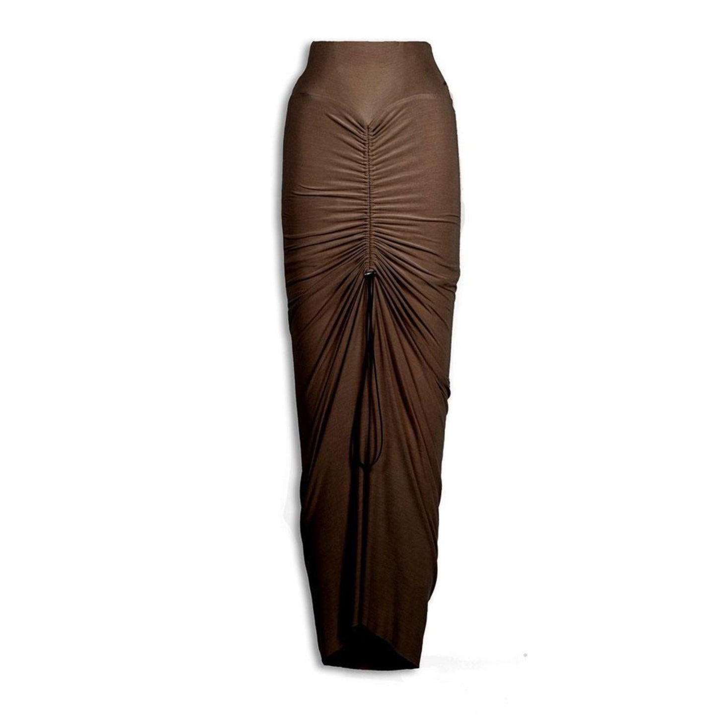 Brown Modal Soft Jersey Toggle Skirt