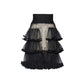 Black Lace Trimmed Ruffle Skirt with Jersey Waistband