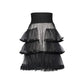 Black Lace Trimmed Ruffle Skirt with Jersey Waistband