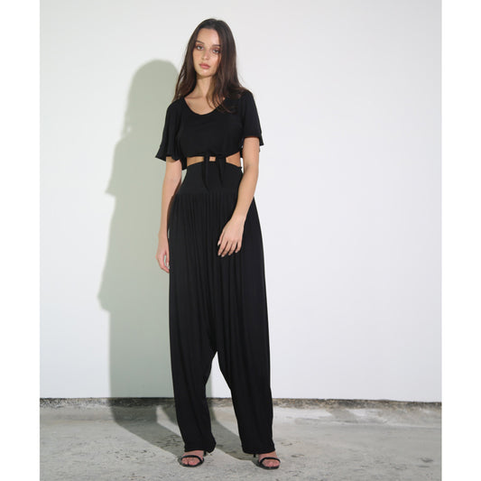 Black Modal Jersey Pant with Stretchable Band