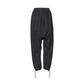 Black Cotton Drop Crotch Pants with Toggle