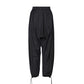 Black Cotton Drop Crotch Pants with Toggle