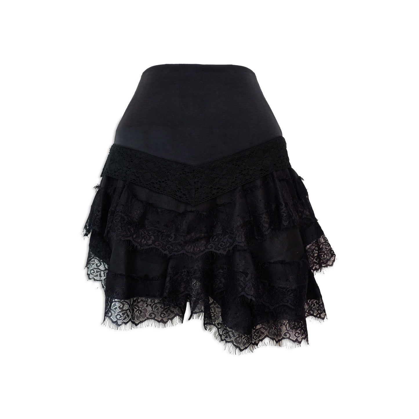 Black Modal and Lace Skirt Sculpting Waistband