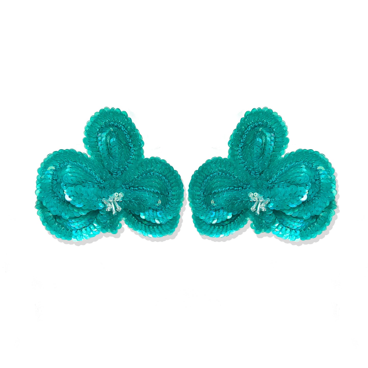 Jade Green Orchid Earrings