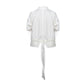 White Linen Shirt with Lace Detail