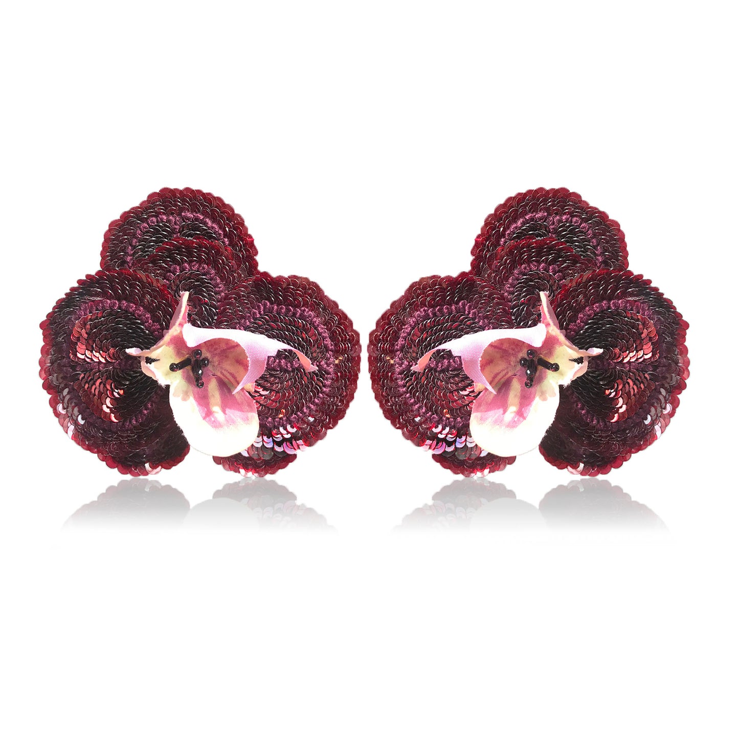 Bordeaux Orchid Amara Earrings