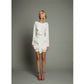 White Silk Jacquard Overlay Mini Dress