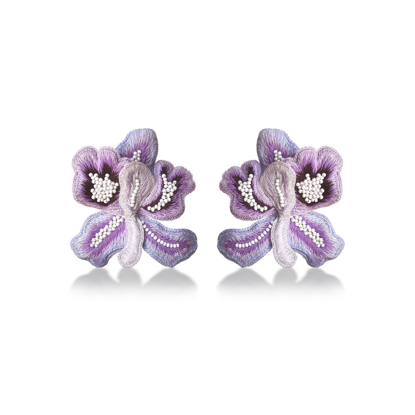 Lilac Iris Thread Earrings