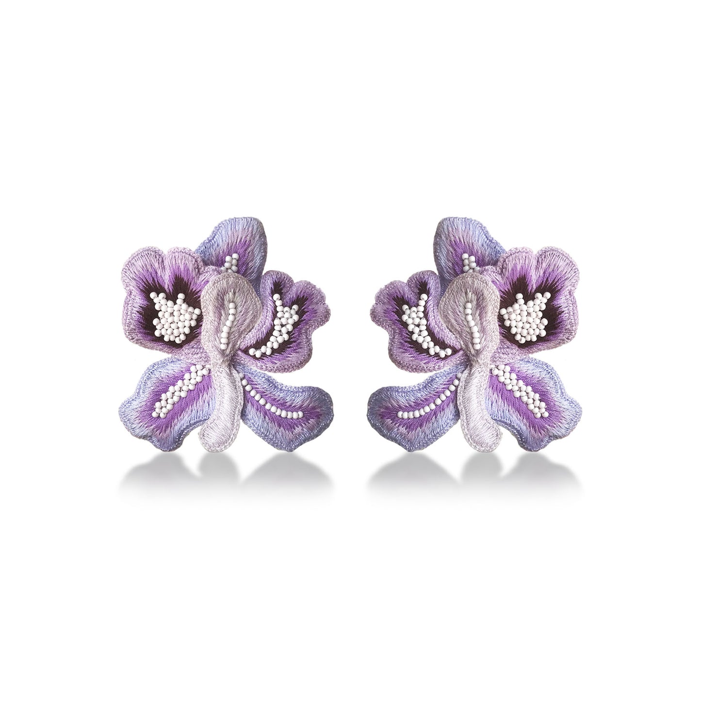 Lilac Iris Thread Earrings