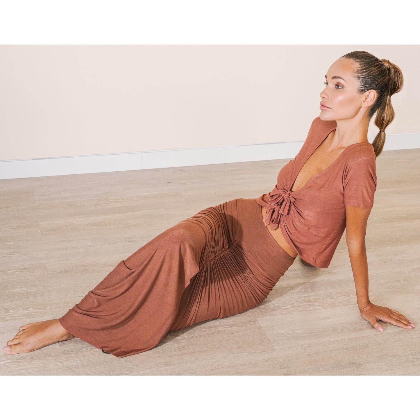 Terracotta Modal Soft Jersey Double Knot Tee