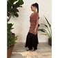 Terracotta Modal Soft Jersey Ruched Tee with Tassel