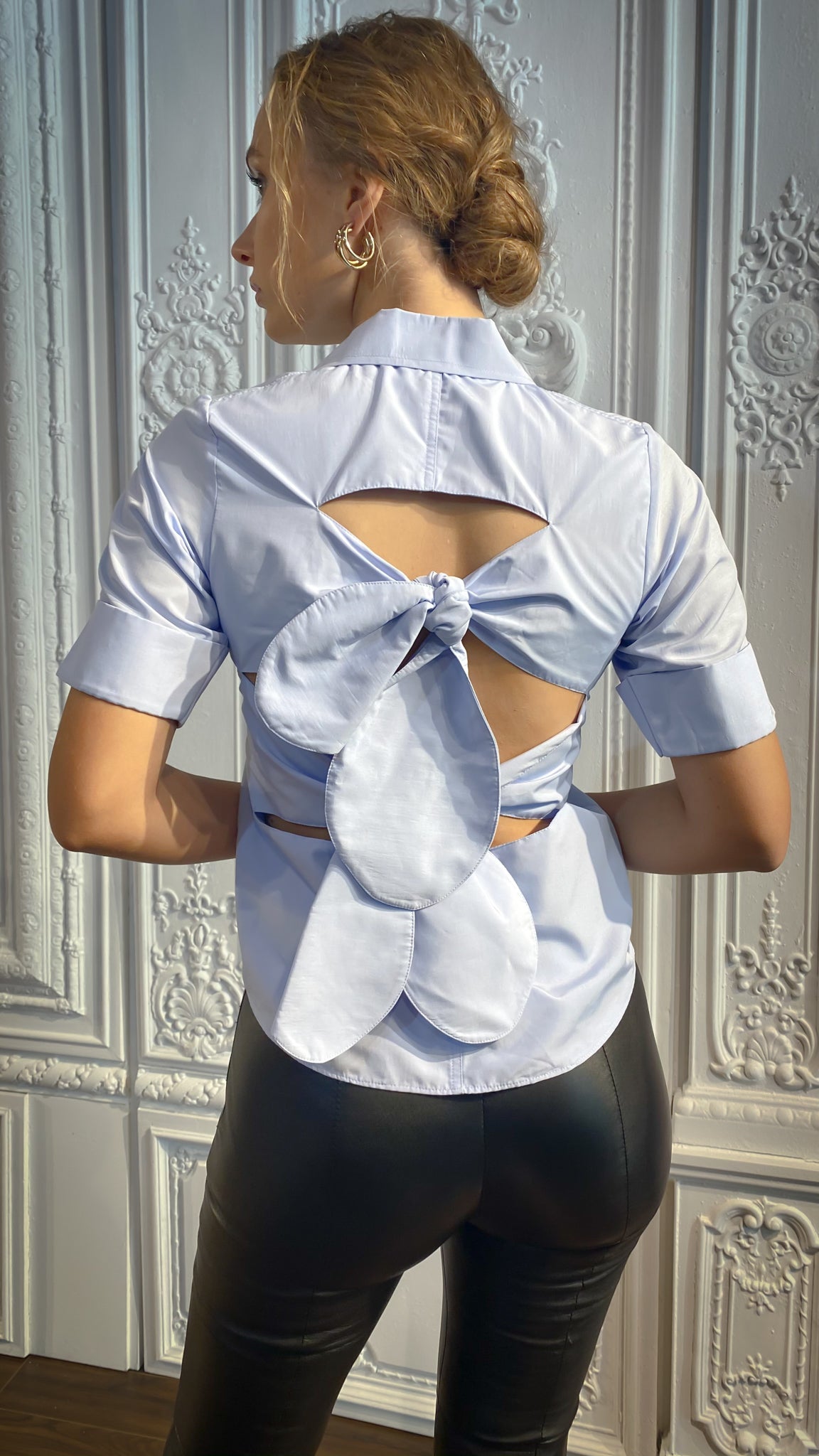 Baby Blue Back Bow Shirt