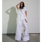 White Linen Wide-Leg Pants