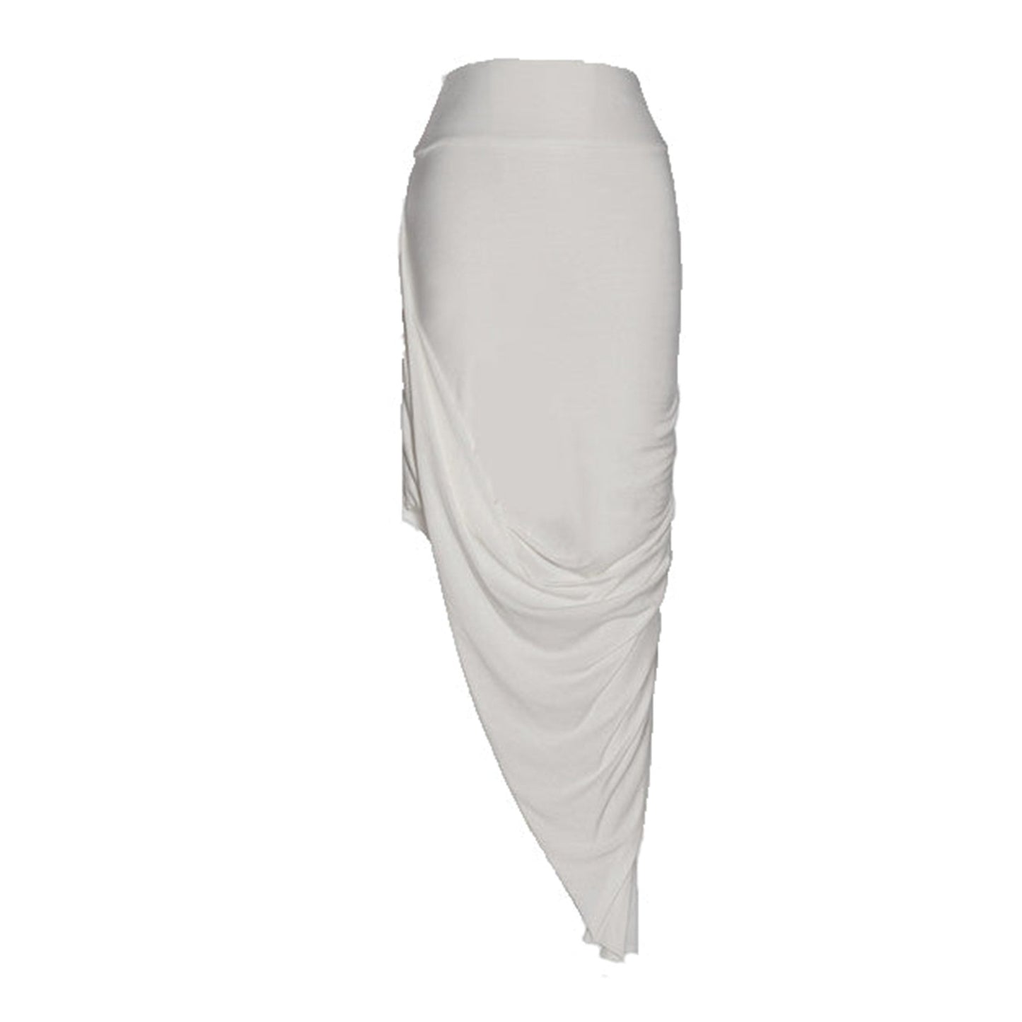 White Modal Jersey Draped Skirt