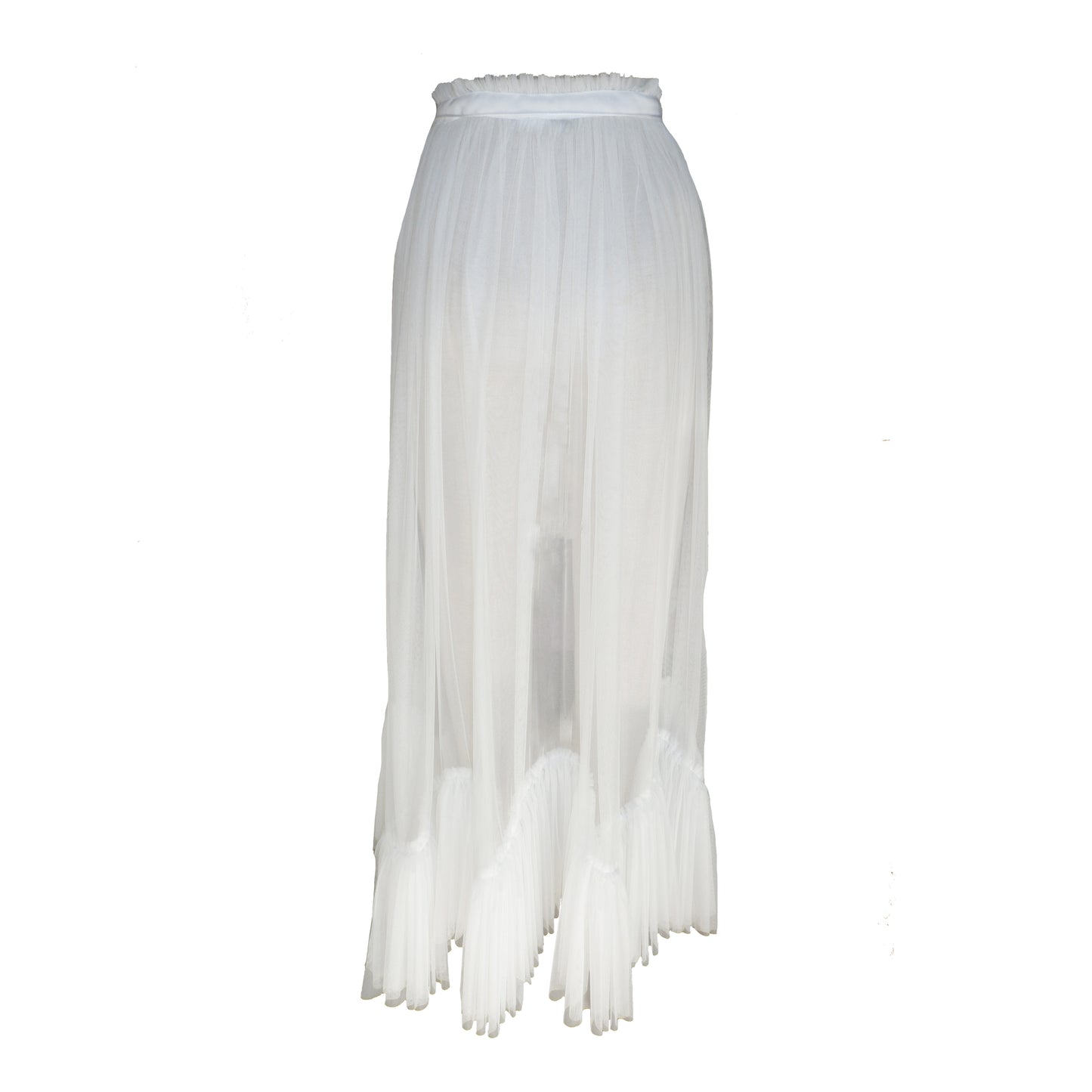 White Tulle Sheer Beach Cover Up