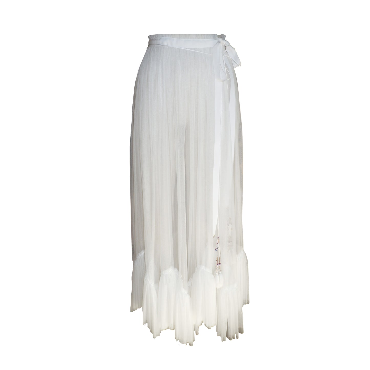 White Tulle Sheer Beach Cover Up