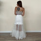 White Tulle Tiered with Lace Skirt Sculpting Waistband