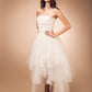 White Lace with Tulle Overlay Dress