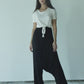 Black Modal Soft Jersey Drop Crotch Pants