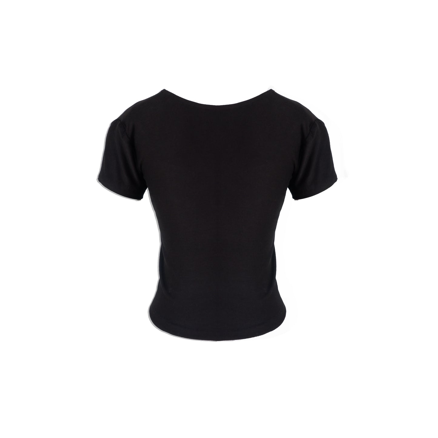 Black Modal Soft Jersey Double Knot with Lace Tee
