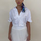 White Cotton Wrap Around Shirt