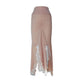 Nude Chiffon Silk with White Lace Skirt