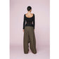 Olive Green Cotton Drop Crotch Pants