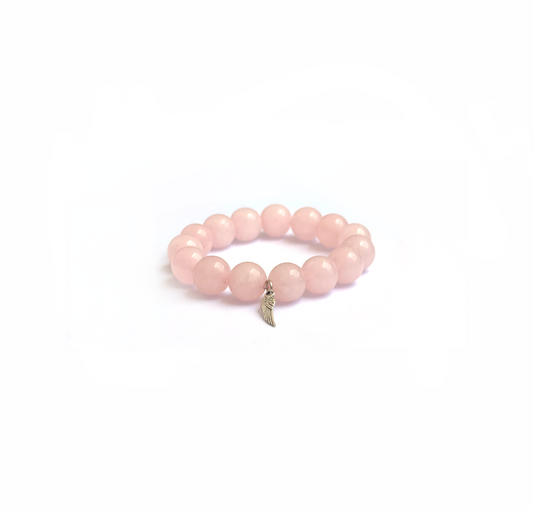 Rose Quartz with Charm Bracelet