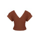 Terracotta Modal Soft Jersey Ruched Tee with Tassel