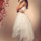 White Lace with Tulle Overlay Dress