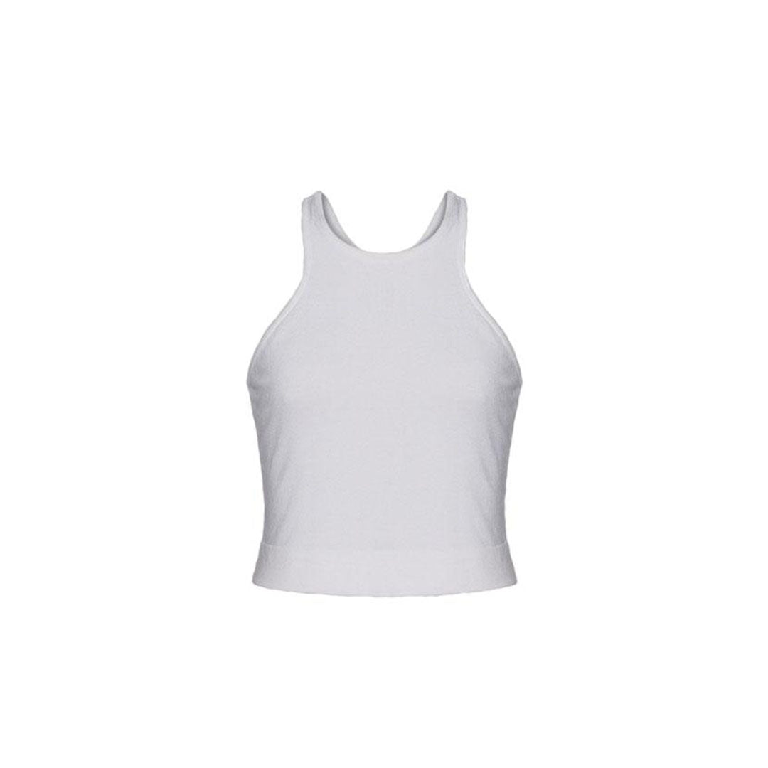 White Modal Jersey Racer Back Tank Top