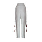 White Modal Soft Jersey Pant with Lace Seam Detail
